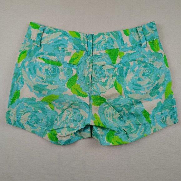 Lilly Pulitzer Callahan Shorts Blue Rose Floral Sz 00 - Picture 2 of 8